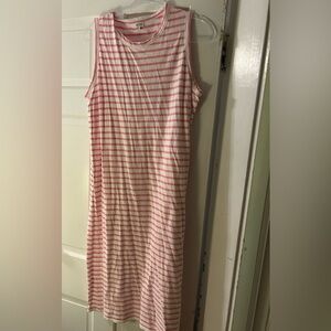 Kule Pink and White The Tank Sleeveless Dress